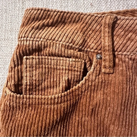 PACSUN Corduroy Mom Jean Golden Brown Oak Tapered Crop 5-Pocket Pants Women's 23 - Picture 6 of 16